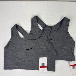 Lot Of 2 Nike Womens‎ Swoosh 2.0 Sports Bras Gray CJ5949-091 Size L New